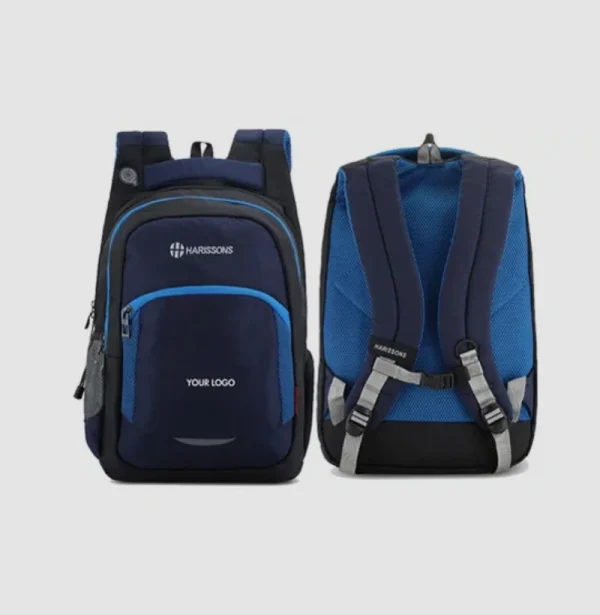 Harissons Xeno Laptop Backpack with Light Reflector-Navy Blue